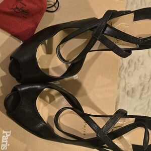 Christian Louboutin Black Cross Strap Heels